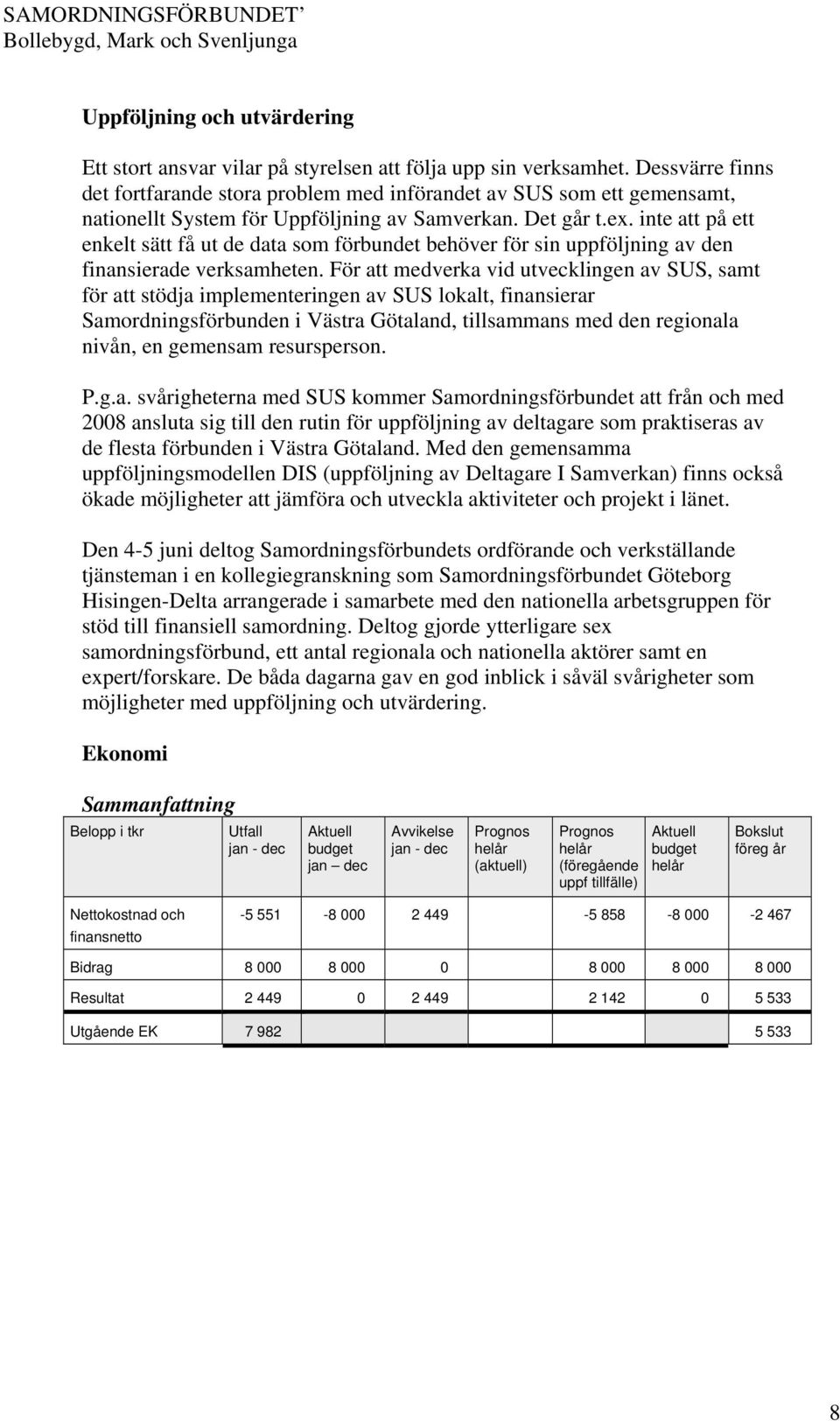 inte att på ett enkelt sätt få ut de data som förbundet behöver för sin uppföljning av den finansierade verksamheten.