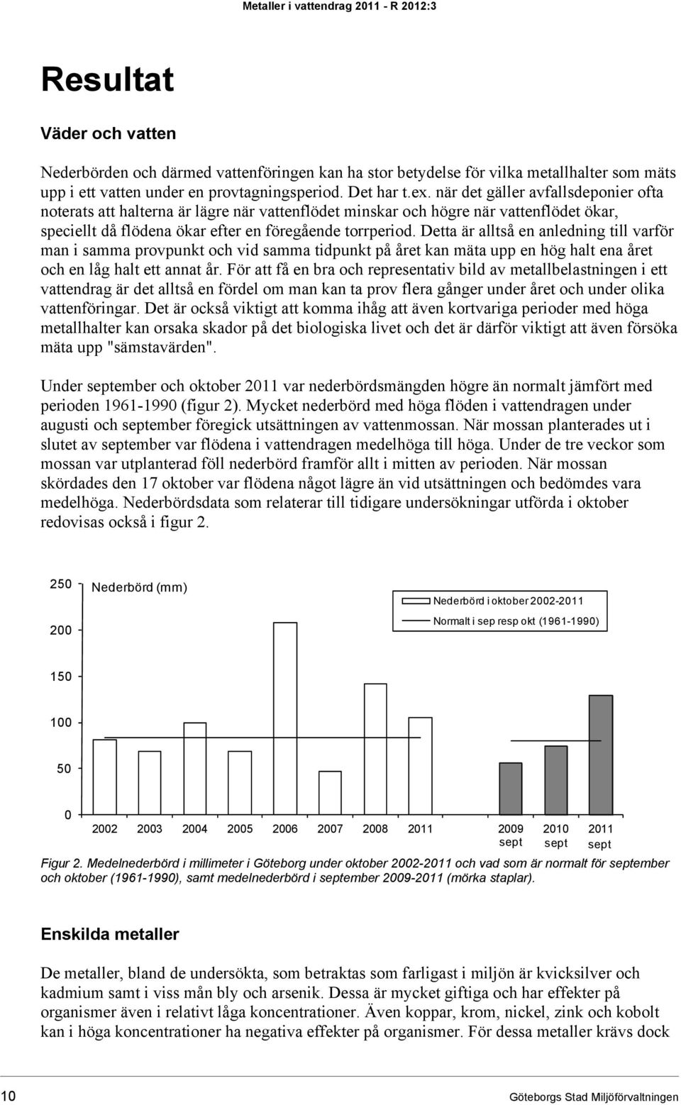 när det gäller avfallsdeponier ofta noterats att halterna är lägre när vattenflödet minskar och högre när vattenflödet ökar, speciellt då flödena ökar efter en föregående torrperiod.