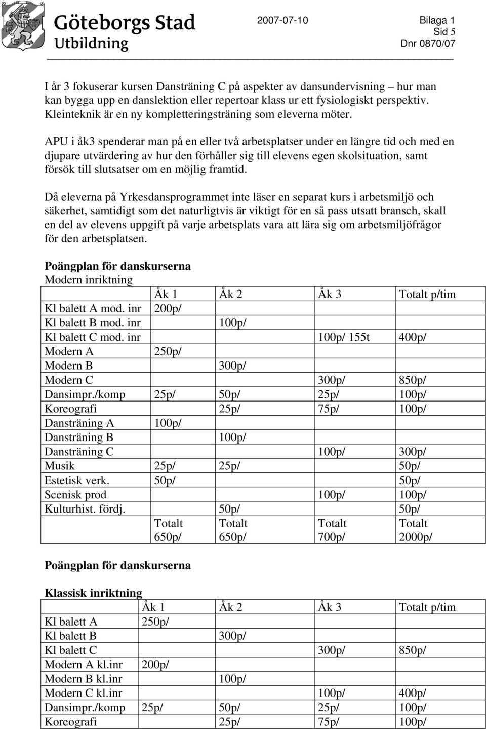 APU i åk3 spenderar man på en eller två arbetsplatser under en längre tid och med en djupare utvärdering av hur den förhåller sig till elevens egen skolsituation, samt försök till slutsatser om en