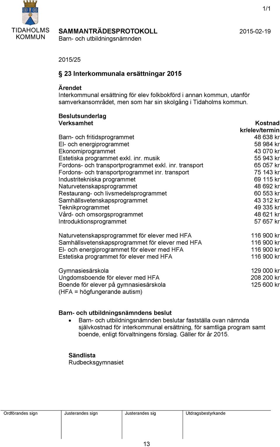 transport Industritekniska programmet Naturvetenskapsprogrammet Restaurang- och livsmedelsprogrammet Samhällsvetenskapsprogrammet Teknikprogrammet Vård- och omsorgsprogrammet Introduktionsprogrammet