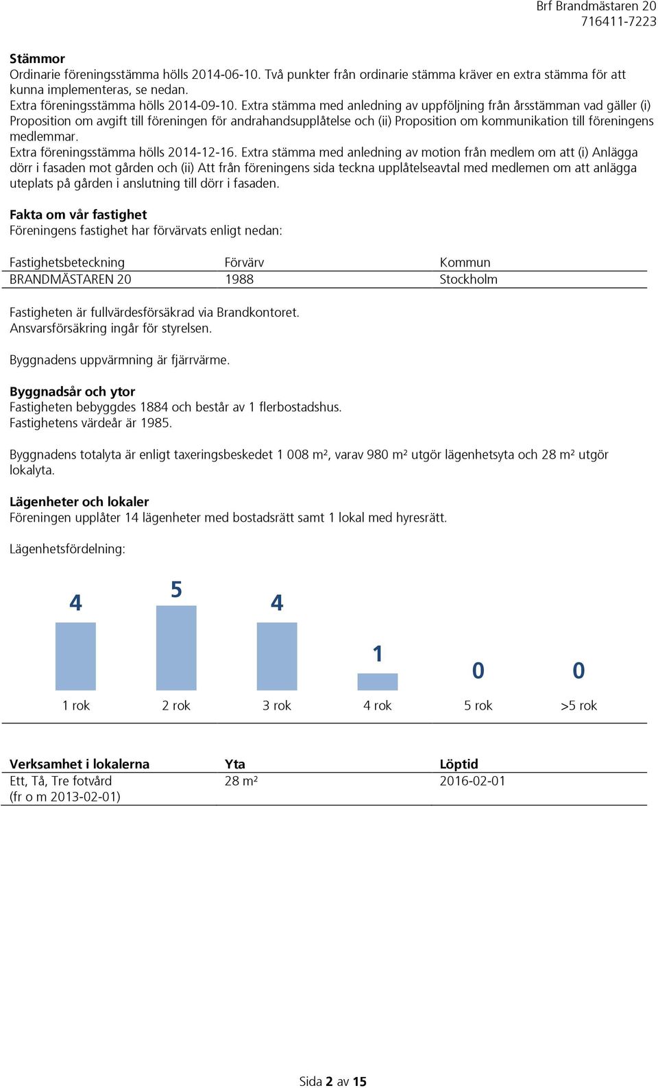 medlemmar. Extra föreningsstämma hölls 2014-12-16.