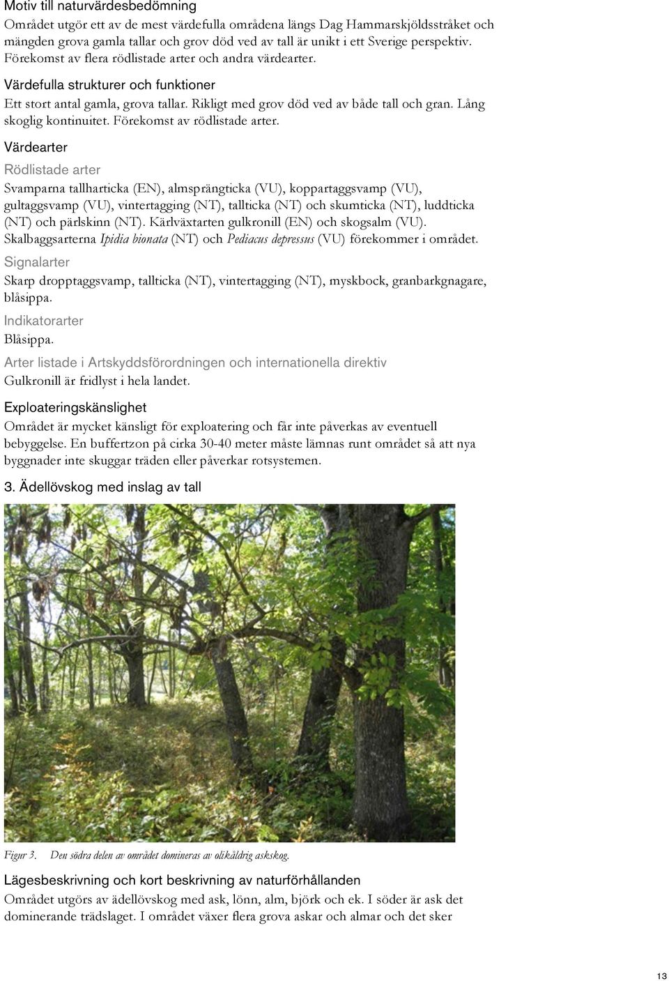 Svamparna tallharticka (EN), almsprängticka (VU), koppartaggsvamp (VU), gultaggsvamp (VU), vintertagging (NT), tallticka (NT) och skumticka (NT), luddticka (NT) och pärlskinn (NT).
