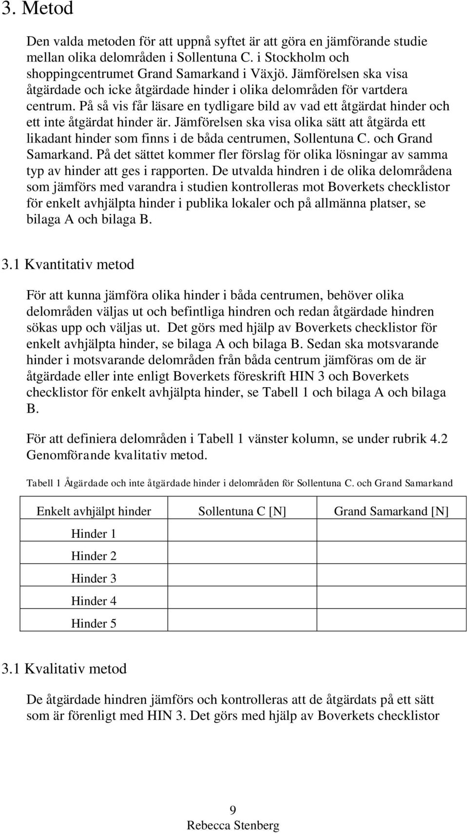 Jämförelsen ska visa olika sätt att åtgärda ett likadant hinder som finns i de båda centrumen, Sollentuna C. och Grand Samarkand.