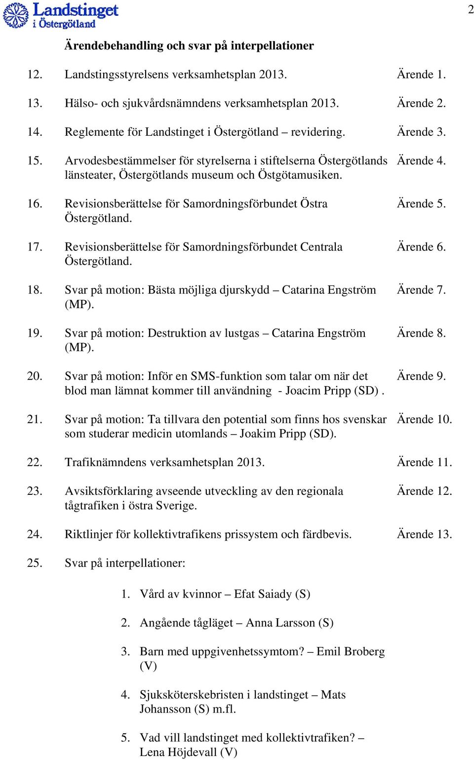 Revisionsberättelse för Samordningsförbundet Östra Östergötland. 17. Revisionsberättelse för Samordningsförbundet Centrala Östergötland. 18.