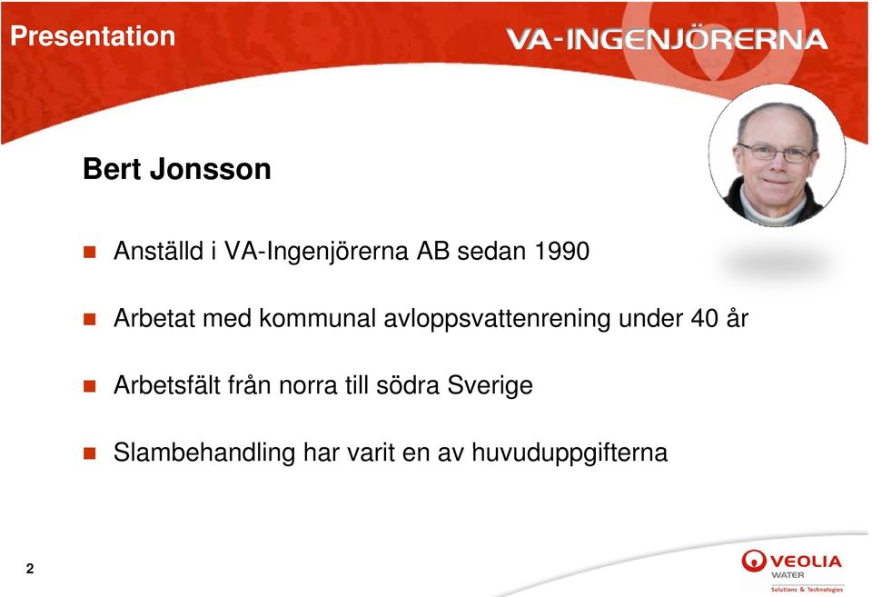 avloppsvattenrening under 40 år Arbetsfält från