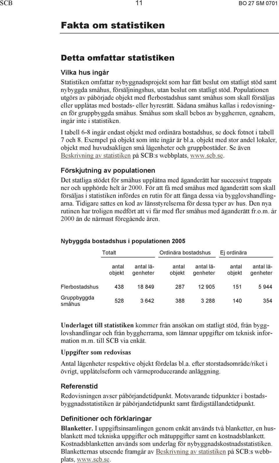 Sådana småhus kallas i redovisningen för gruppbyggda småhus. Småhus som skall bebos av byggherren, egnahem, ingår inte i statistiken.