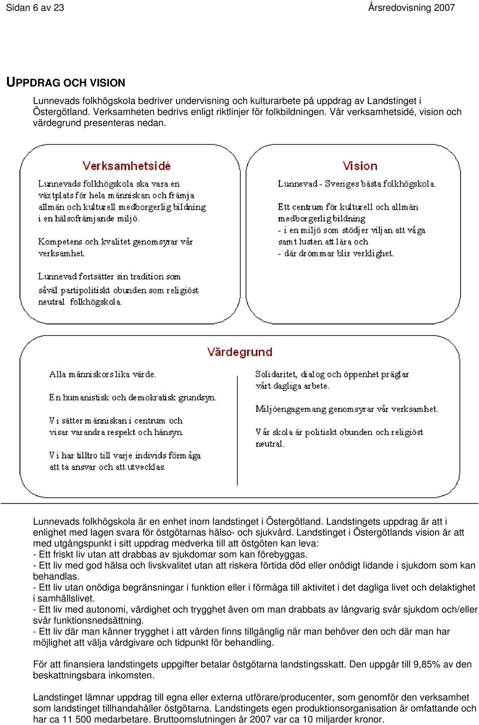 Landstingets uppdrag är att i enlighet med lagen svara för östgötarnas hälso- och sjukvård.