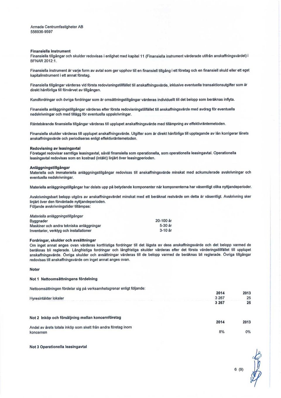 Finansiella tillgångar värderas vid första redovisningstillfället till anskaffningsvärde, inklusive eventuella transaktionsutgifter som är direkt hänförliga till förvärvet av tillgången.