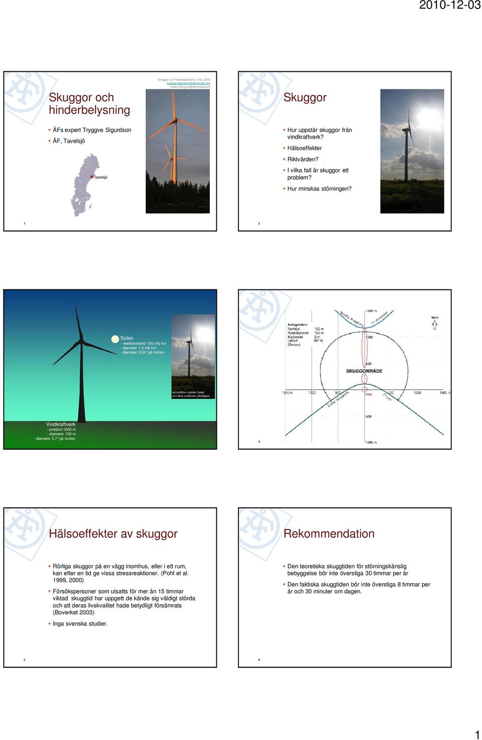 1 2 Solen - medelavstånd 150 milj km - diameter 1,4 milj km - diameter 0,54 på himlen atmosfären sprider ljuset och ökar solskivan ytterligare 3 Vindkraftverk - avstånd 1000 m - diameter 100 m -