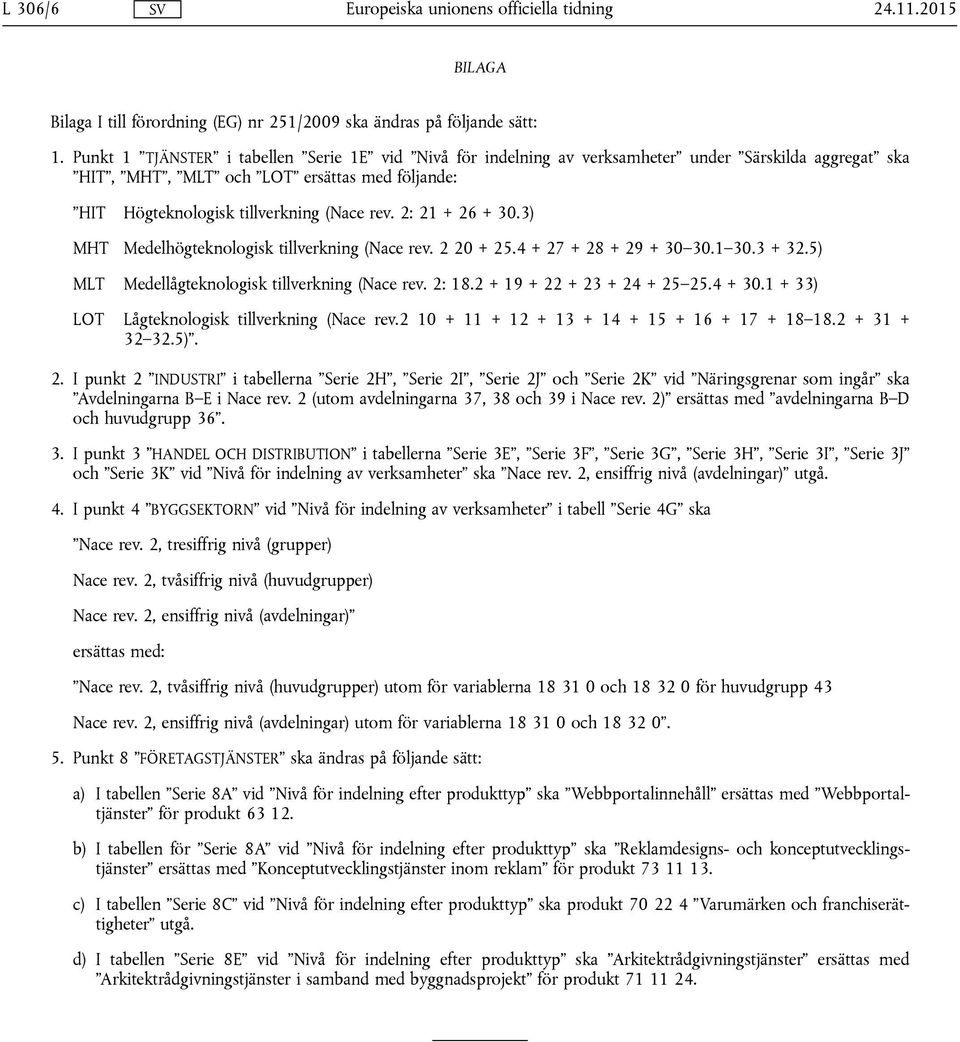 2: 21 + 26 + 30.3) MHT Medelhögteknologisk tillverkning (Nace rev. 2 20 + 25.4 + 27 + 28 + 29 + 30 30.1 30.3 + 32.5) MLT Medellågteknologisk tillverkning (Nace rev. 2: 18.