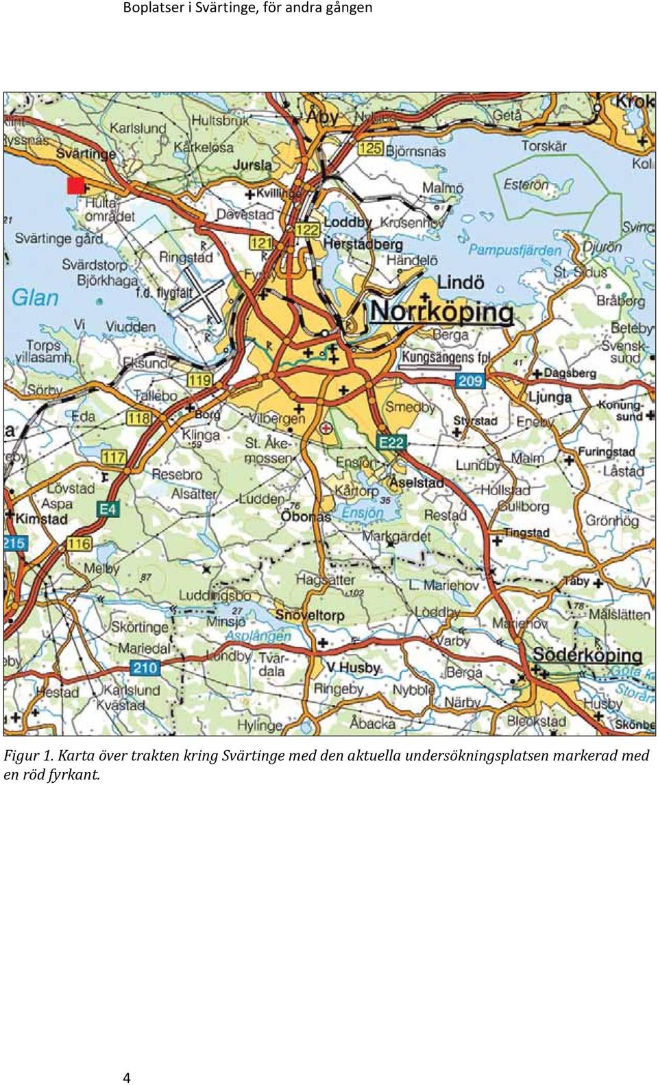 Karta över trakten kring Svärtinge