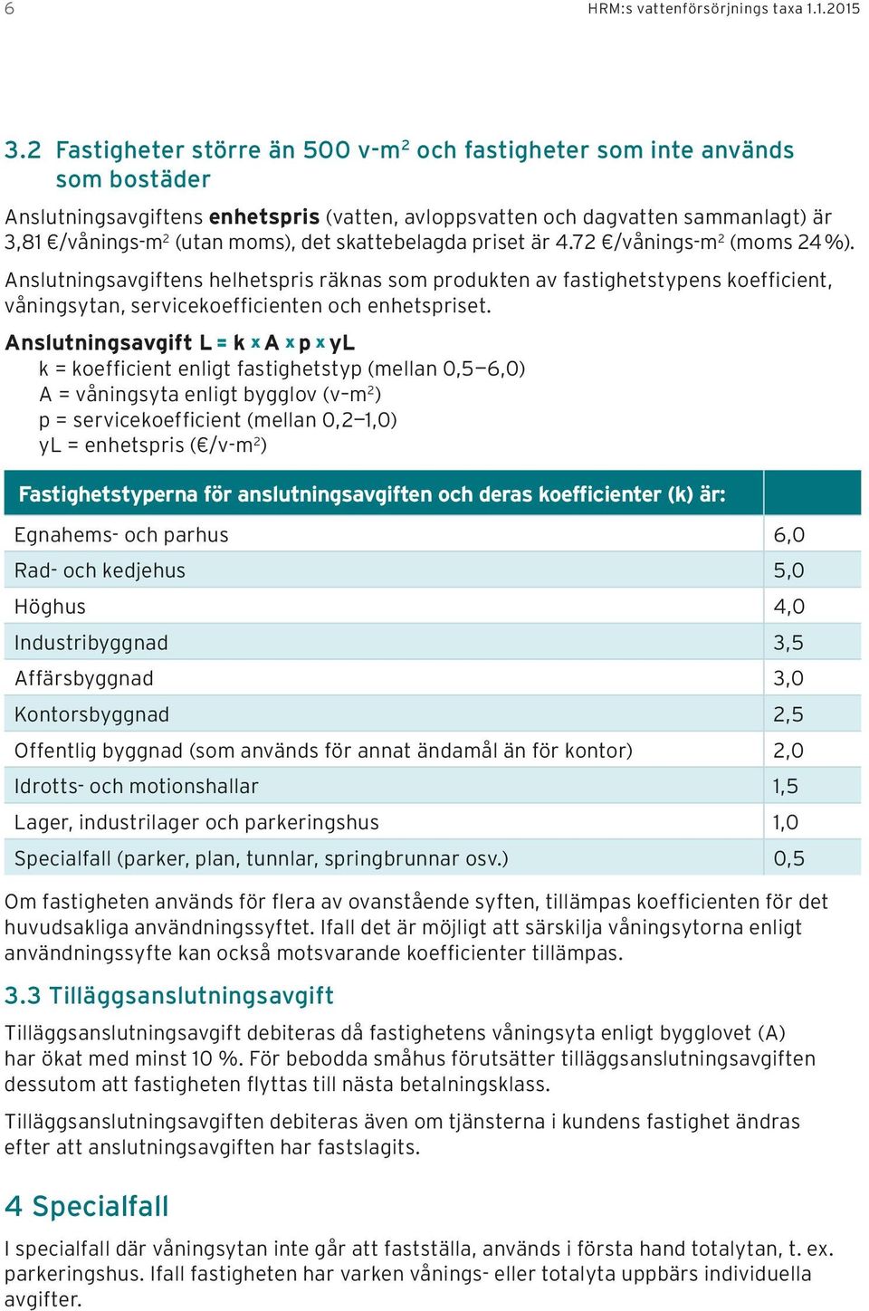 priset är 4.72 /vånings-m 2 (moms 24 %). ens helhetspris räknas som produkten av fastighetstypens koefficient, våningsytan, servicekoefficienten och enhetspriset.