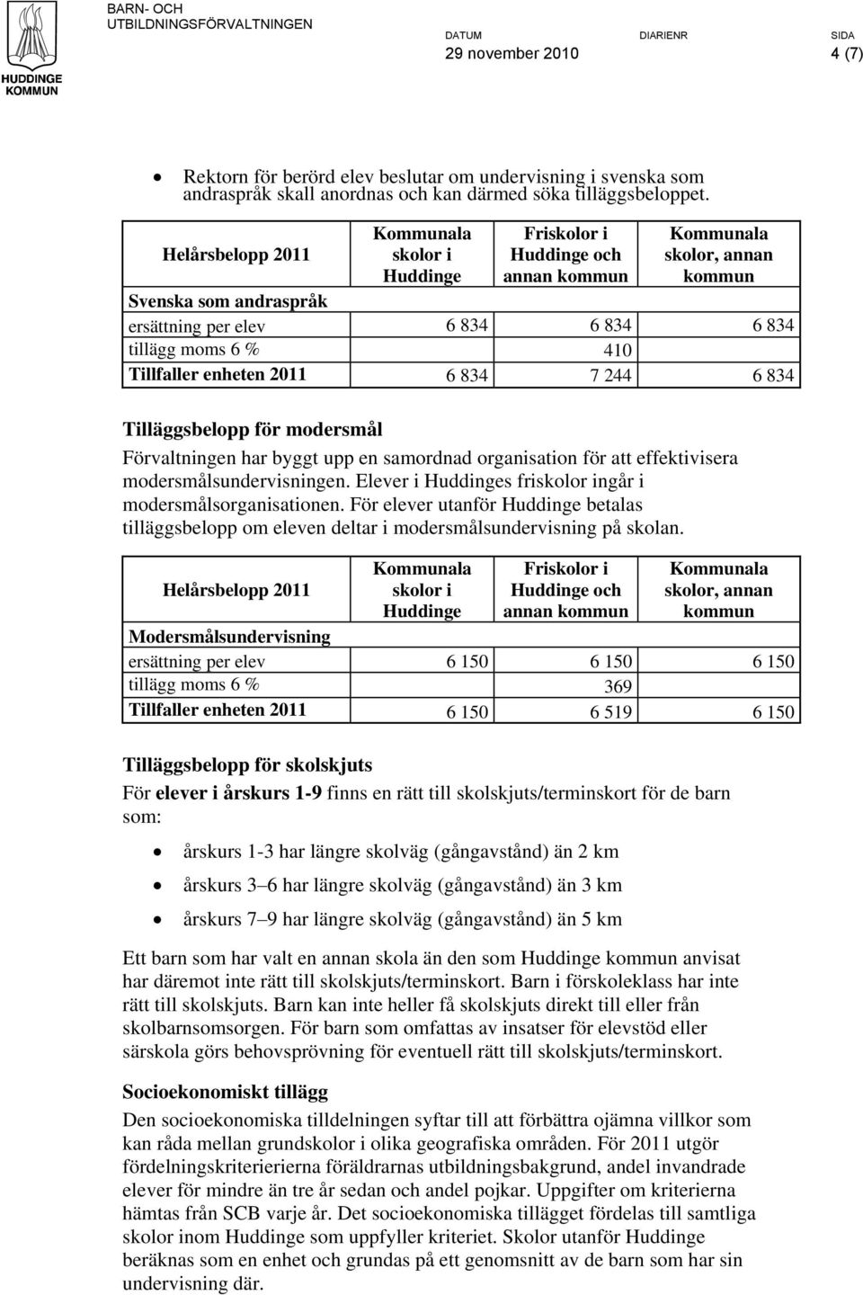 organisation för att effektivisera modersmålsundervisningen. Elever i s fringår i modersmålsorganisationen.