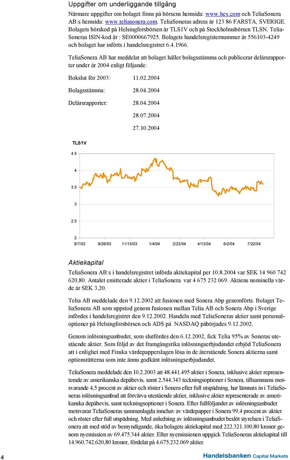 Bolagets handelsregisternummer är 556103-4249 och bolaget har införts i handelsregistret 6.4.1966.