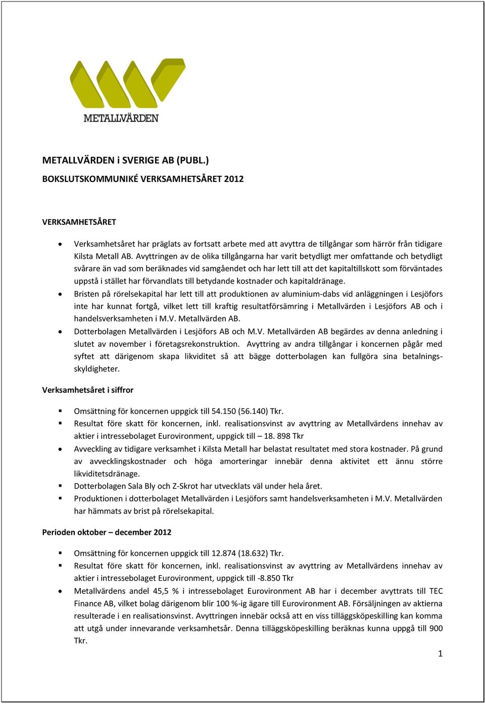 Avyttringen av de olika tillgångarna har varit betydligt mer omfattande och betydligt svårare än vad som beräknades vid samgåendet och har lett till att det kapitaltillskott som förväntades uppstå i