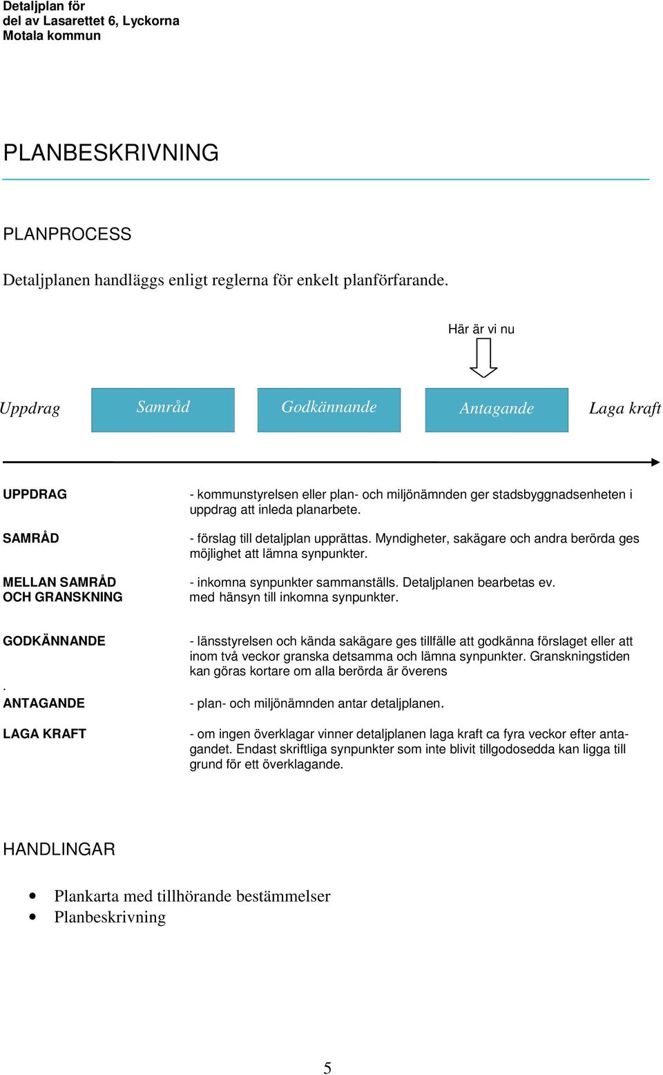 planarbete. - förslag till detaljplan upprättas. Myndigheter, sakägare och andra berörda ges möjlighet att lämna synpunkter. - inkomna synpunkter sammanställs. Detaljplanen bearbetas ev.