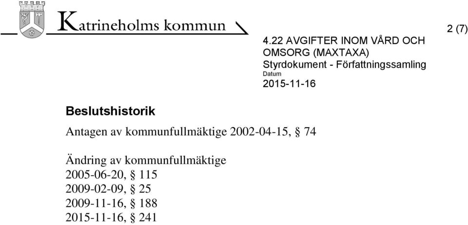 Ändring av kommunfullmäktige