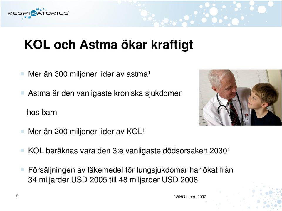 beräknas vara den 3:e vanligaste dödsorsaken 2030 1 Försäljningen av läkemedel för