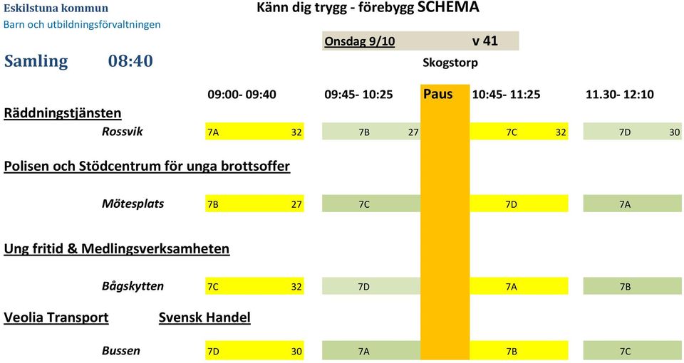 7D 30 Mötesplats 7B 27 7C 7D 7A