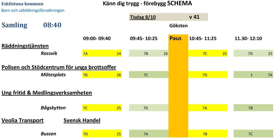 25 Mötesplats 7B 26 7C 7D 1 7A