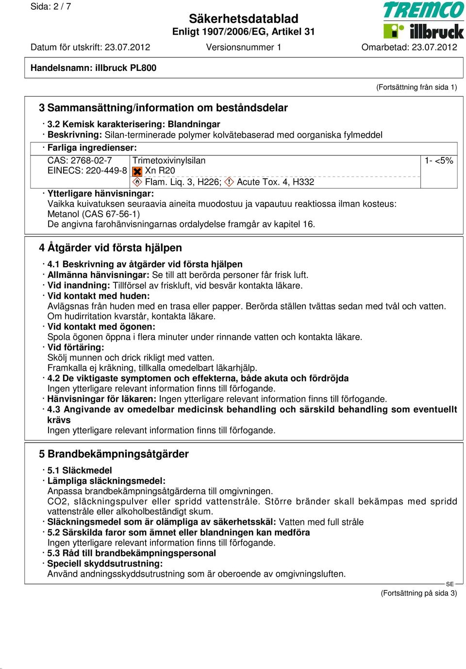 Flam. Liq. 3, H226; Acute Tox.