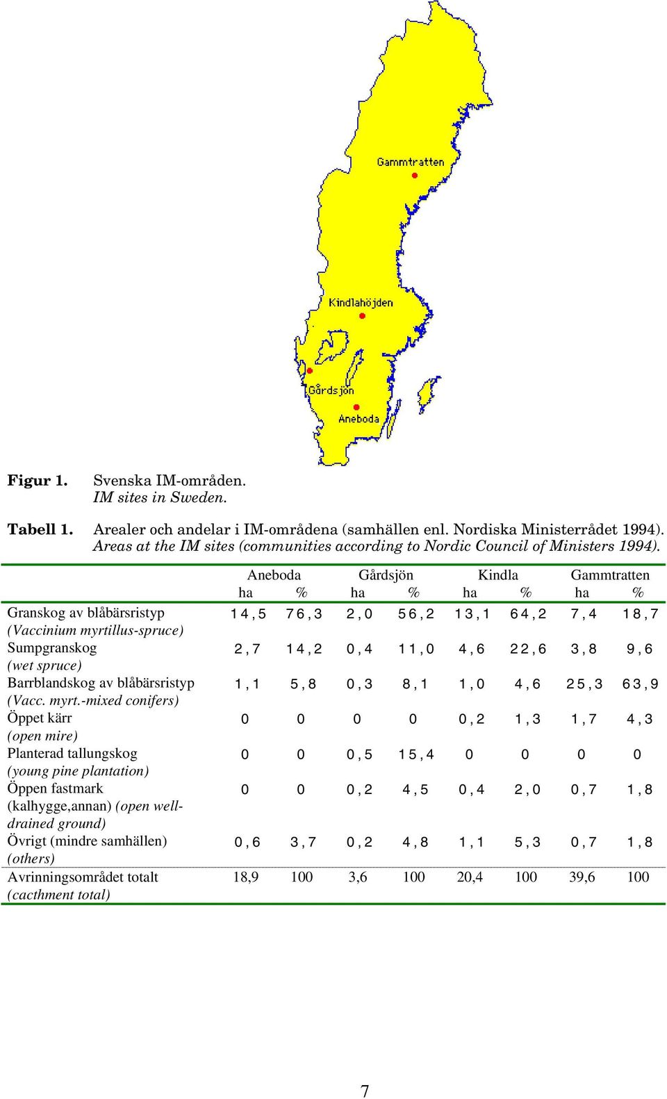 Granskog av blåbärsristyp (Vaccinium myrti