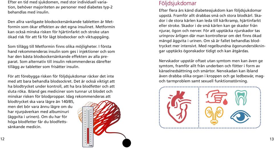 Metformin kan också minska risken för hjärtinfarkt och stroke utan ökad risk för att få för lågt blodsocker och viktuppgång. Som tillägg till Metformin finns olika möjligheter.