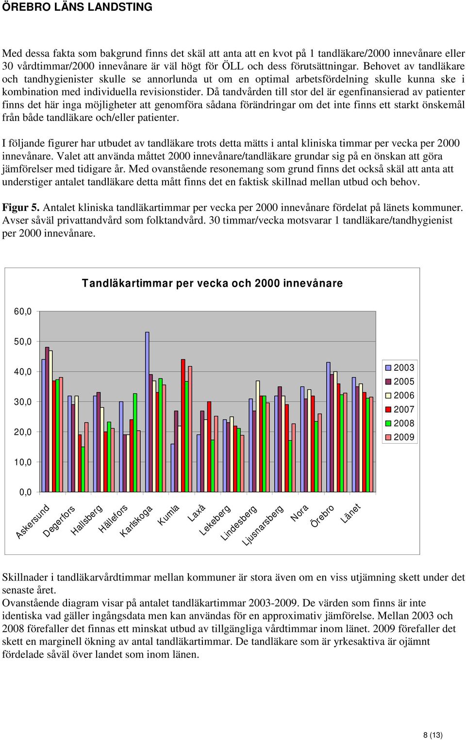 Då tandvården till stor del är egenfinansierad av patienter finns det här inga möjligheter att genomföra sådana förändringar om det inte finns ett starkt önskemål från både tandläkare och/eller