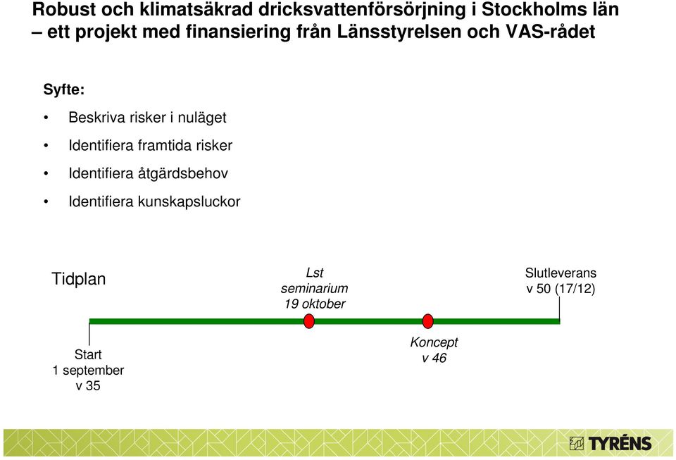 Identifiera framtida risker Identifiera åtgärdsbehov Identifiera kunskapsluckor