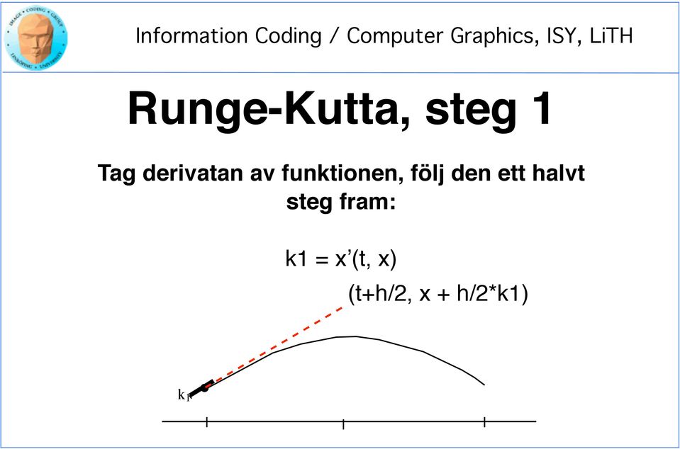 följ den ett halvt steg