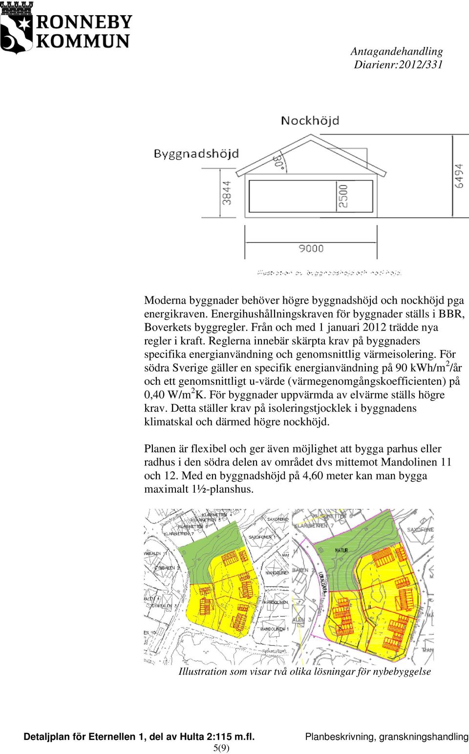 För södra Sverige gäller en specifik energianvändning på 90 kwh/m 2 /år och ett genomsnittligt u-värde (värmegenomgångskoefficienten) på 0,40 W/m 2 K.