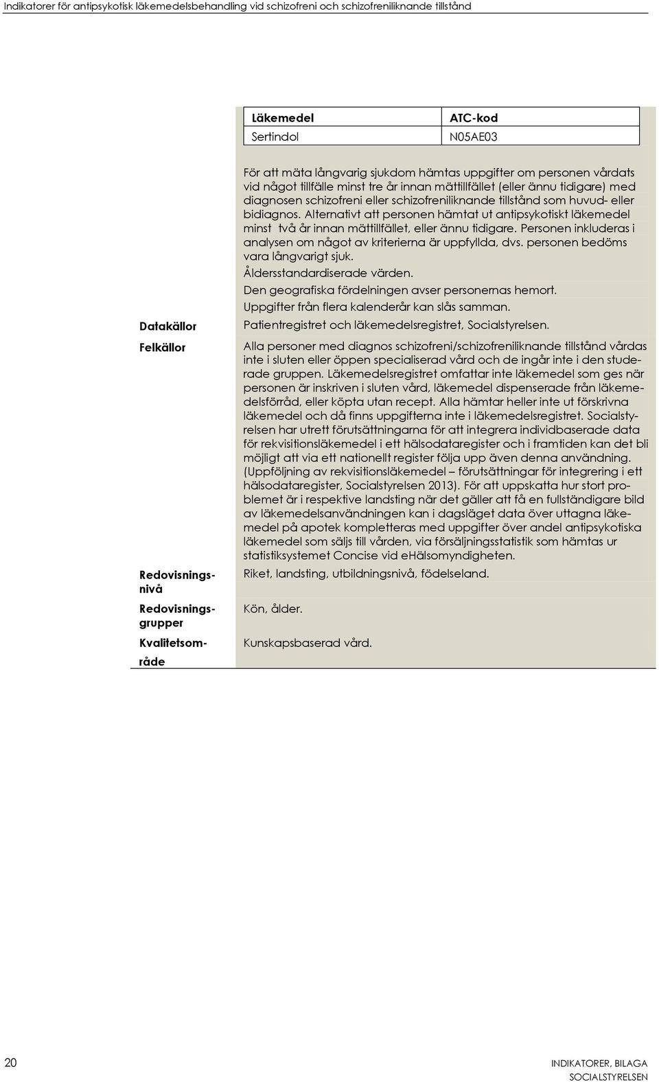 Alternativt att personen hämtat ut antipsykotiskt läkemedel minst två år innan mättillfället, eller ännu tidigare. Personen inkluderas i analysen om något av kriterierna är uppfyllda, dvs.