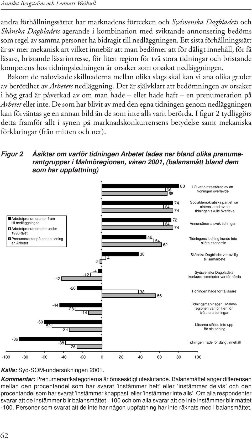 Ett sista förhållningssätt är av mer mekanisk art vilket innebär att man bedömer att för dåligt innehåll, för få läsare, bristande läsarintresse, för liten region för två stora tidningar och