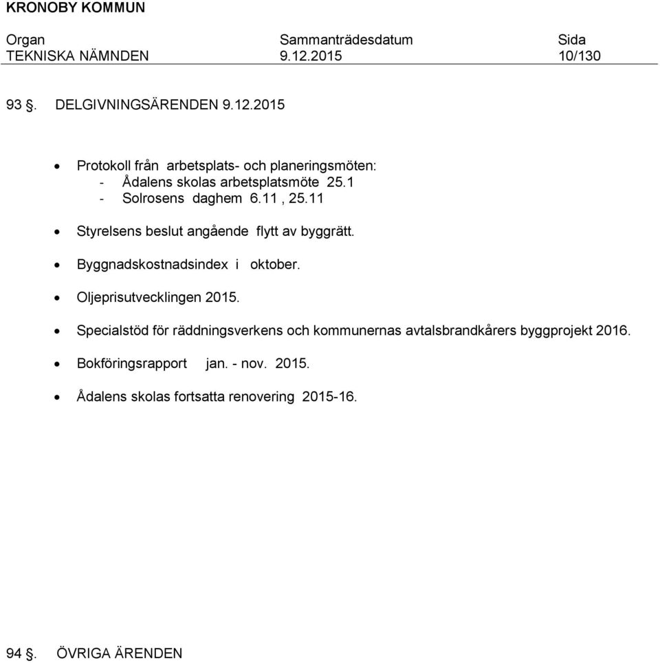 1 - Solrosens daghem 6.11, 25.11 Styrelsens beslut angående flytt av byggrätt.