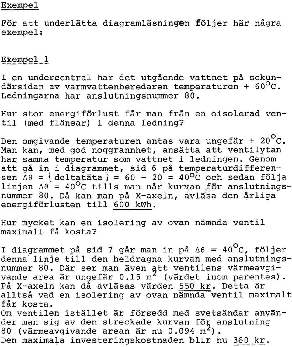 Genom a gå n dagammesd 6 på empeaudffeensen A9 delaäa} 60 20 = 40 C och sedan följa lnjen A8 = 40 C lls man nå kuvan fö anslunngsnumme 80.