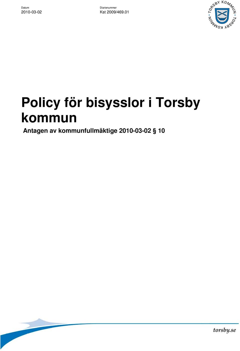 01 Policy för bisysslor i