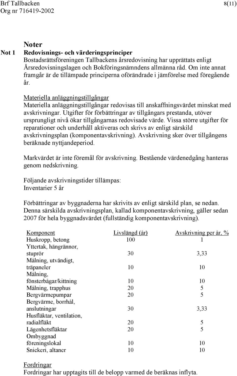 Materiella anläggningstillgångar Materiella anläggningstillgångar redovisas till anskaffningsvärdet minskat med avskrivningar.