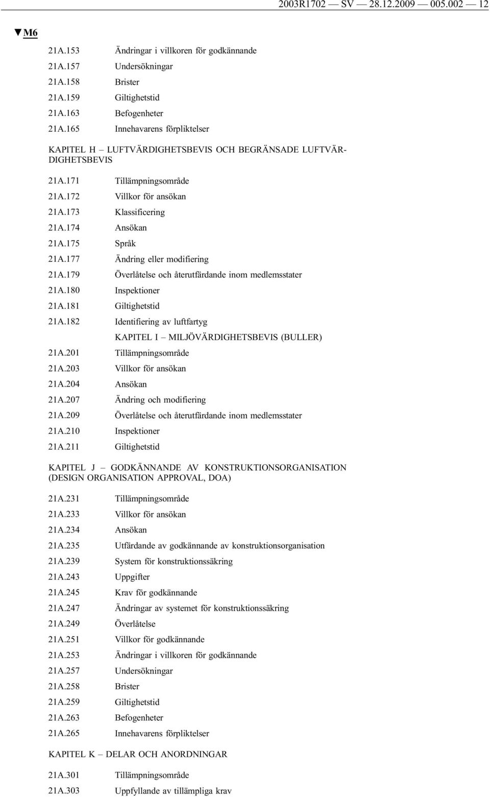 175 Språk 21A.177 Ändring eller modifiering 21A.179 Överlåtelse och återutfärdande inom medlemsstater 21A.180 Inspektioner 21A.181 Giltighetstid 21A.