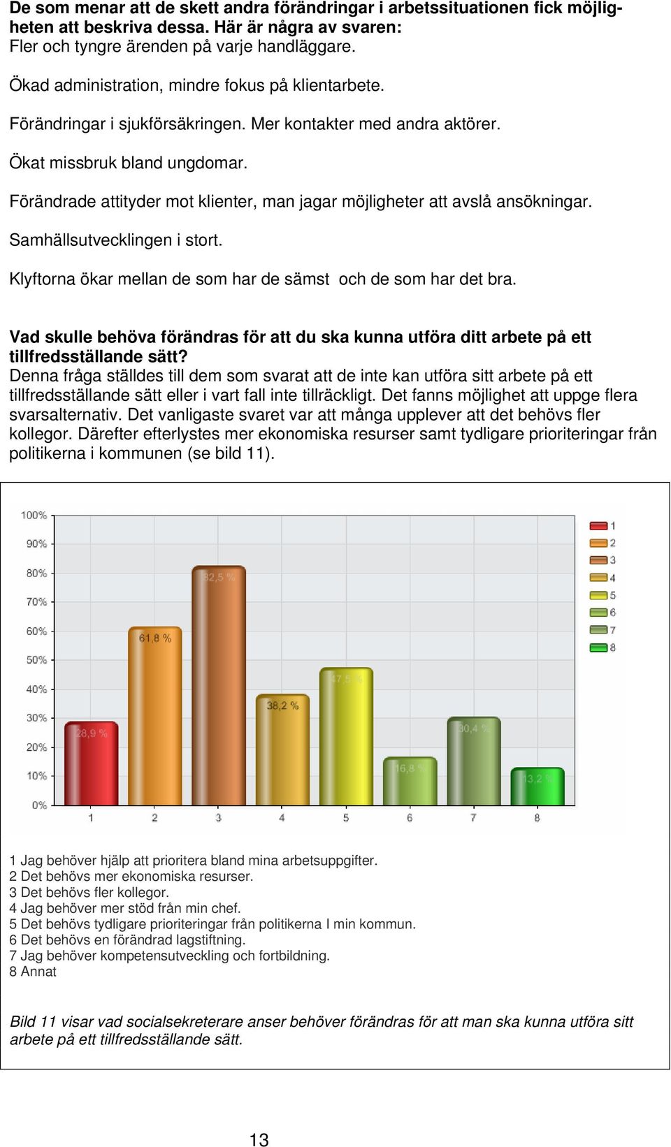 Förändrade attityder mot klienter, man jagar möjligheter att avslå ansökningar. Samhällsutvecklingen i stort. Klyftorna ökar mellan de som har de sämst och de som har det bra.