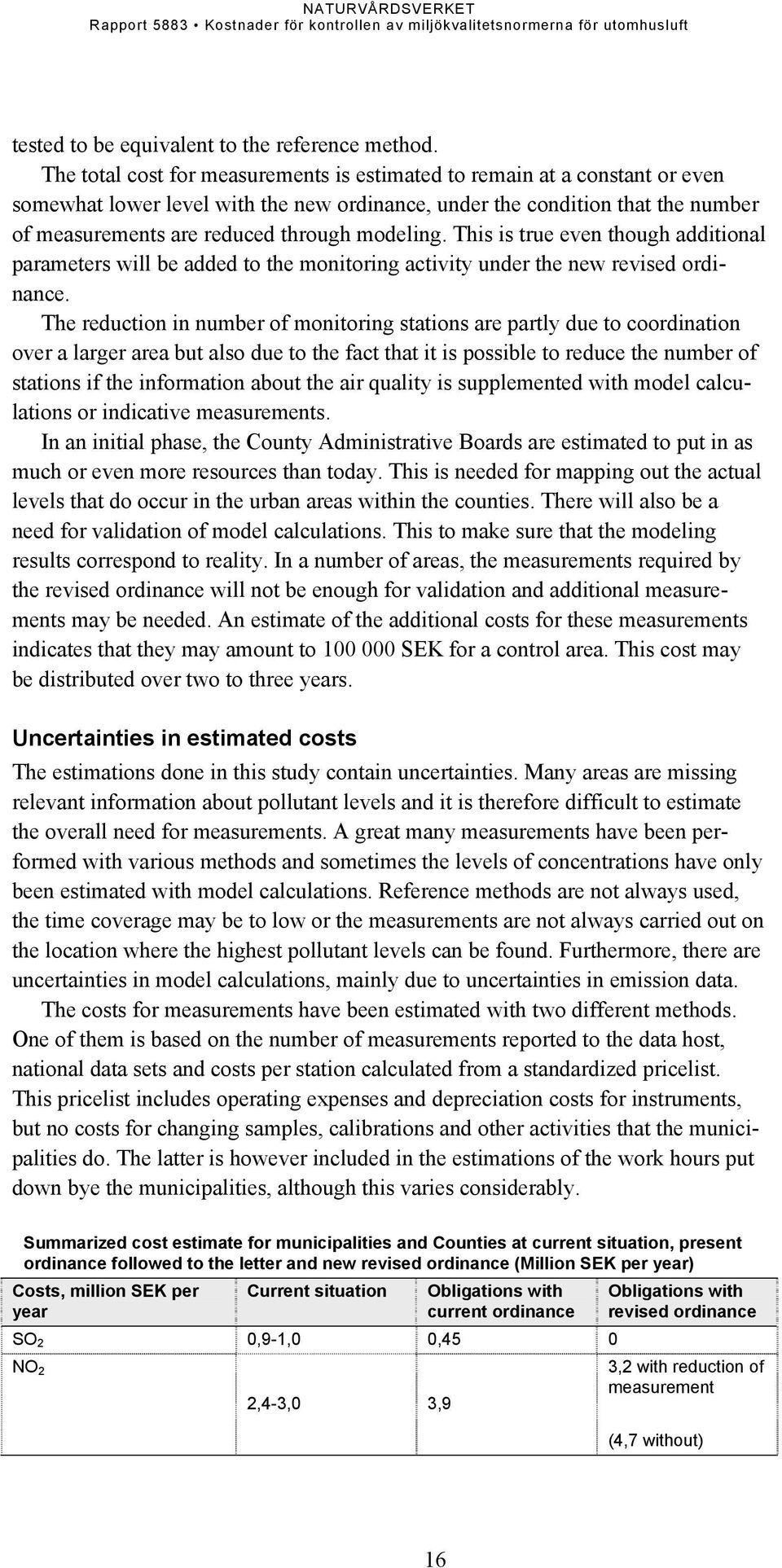 modeling. This is true even though additional parameters will be added to the monitoring activity under the new revised ordinance.