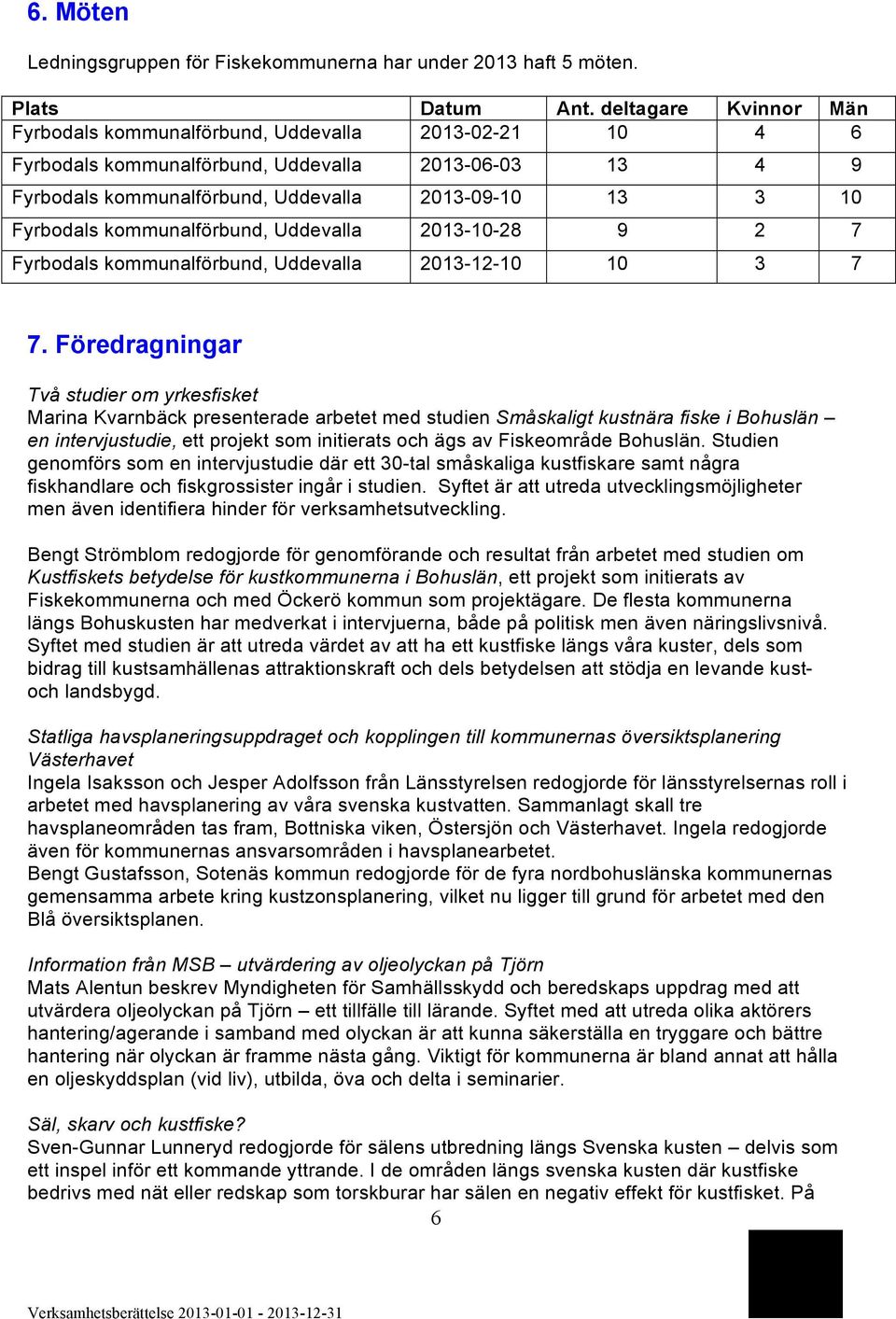 kommunalförbund, Uddevalla 2013-10-28 9 2 7 Fyrbodals kommunalförbund, Uddevalla 2013-12-10 10 3 7 7.