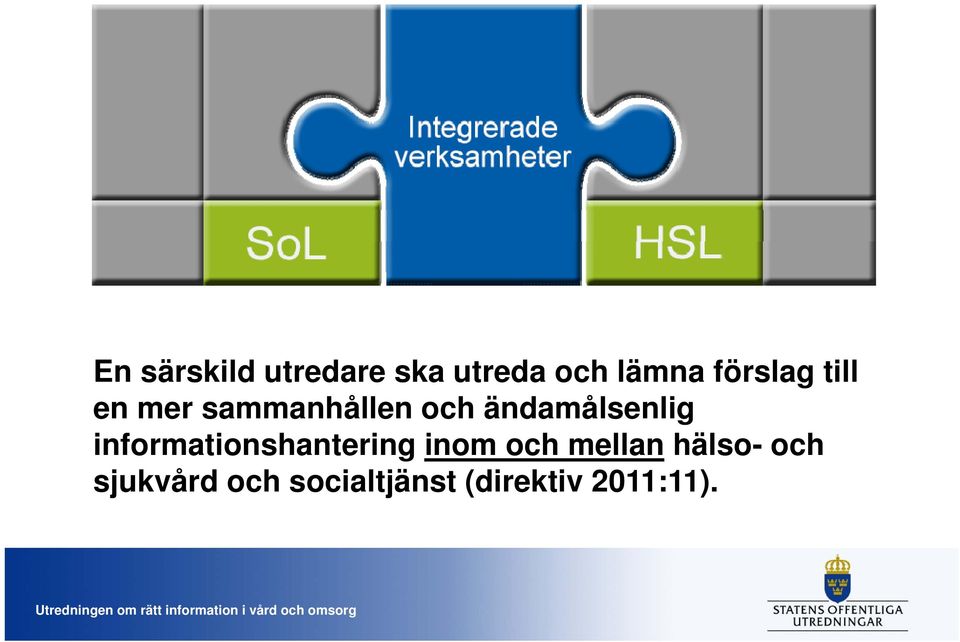 ändamålsenlig informationshantering inom och