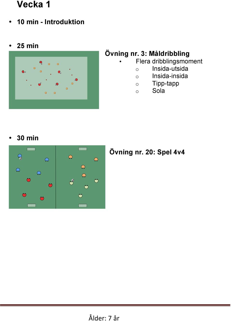 3: Måldribbling Flera dribblingsmoment o