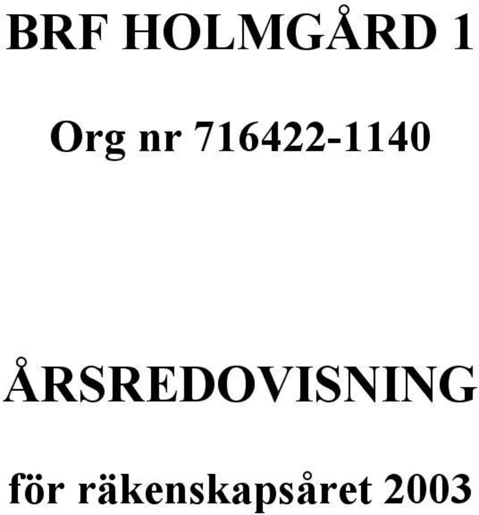 ÅRSREDOVISNING