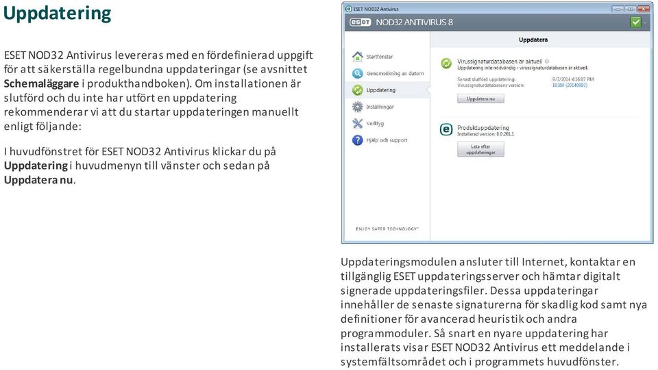 Uppdatering i huvudmenyn till vänster och sedan på Uppdatera nu.