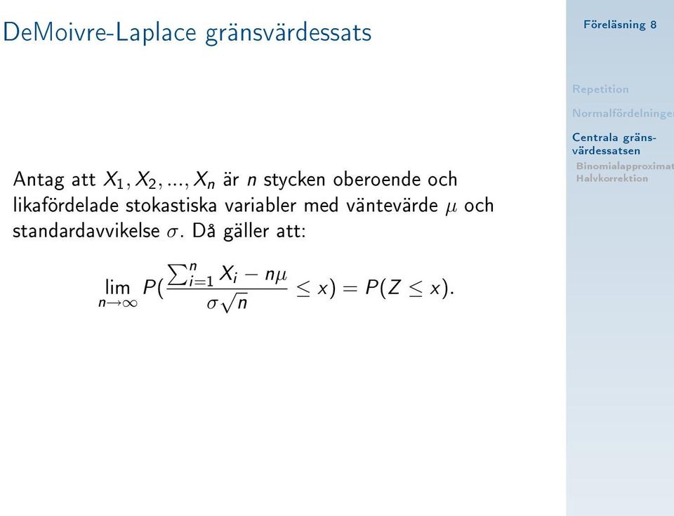 stokastiska variabler med väntevärde µ och