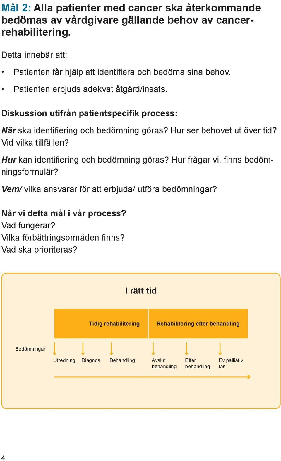 När ska identifiering och bedömning göras? Hur ser behovet ut över tid? Vid vilka tillfällen? Hur kan identifiering och bedömning göras?