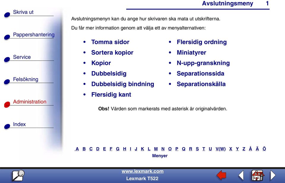 Flersidig ordning Sortera kopior Miniatyrer Kopior N-upp-granskning Dubbelsidig