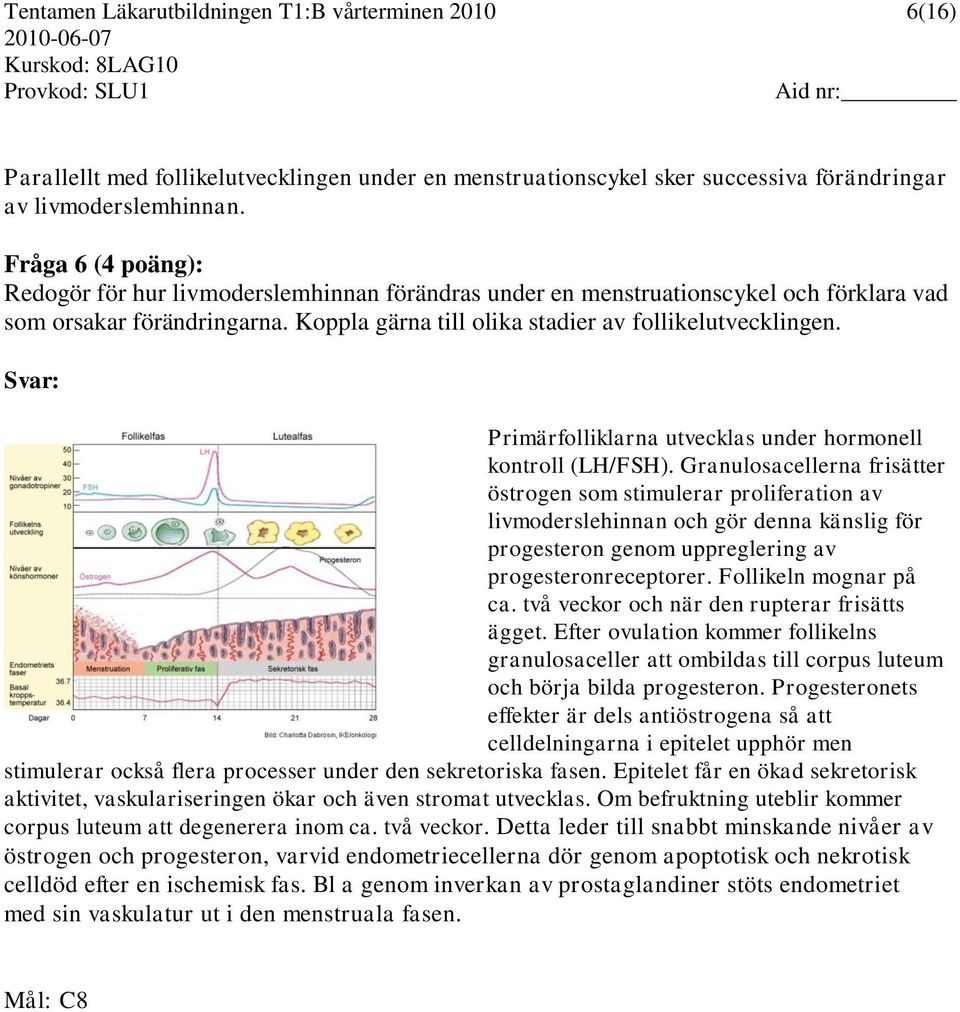 Svar: Primärfolliklarna utvecklas under hormonell kontroll (LH/FSH).