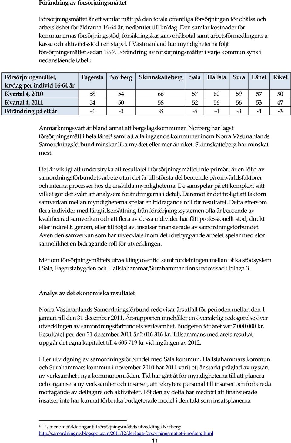 I Västmanland har myndigheterna följt försörjningsmåttet sedan 1997.